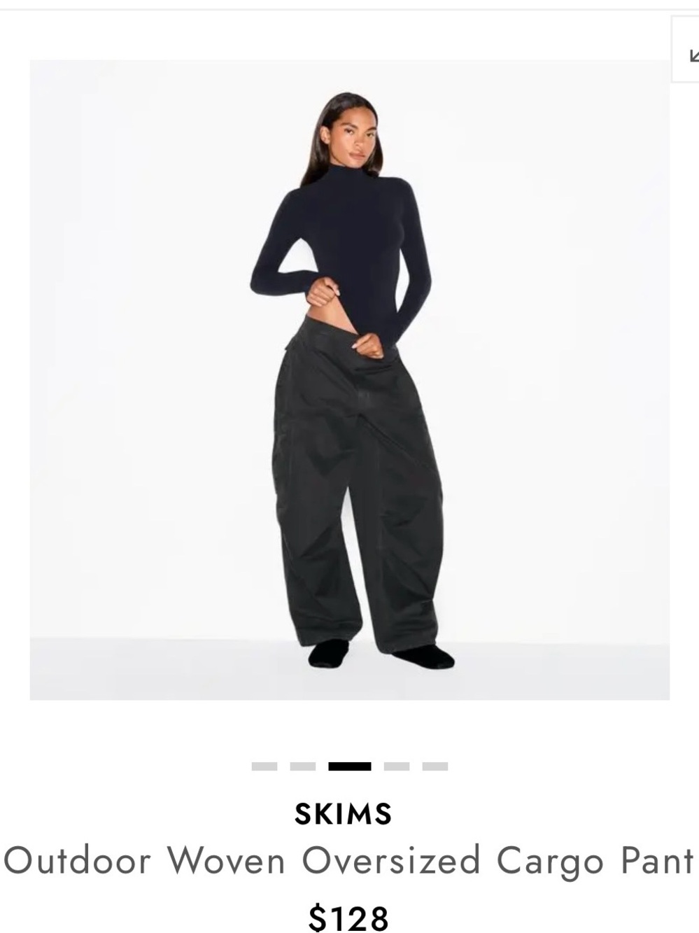 SKIMS Black Women's Cargo Jumpsuit-Style Pants